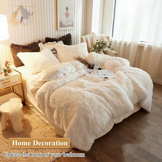 XeGe Faux Fur Throw Pillow Cases, Plush Shaggy Ultra Soft Pillow Covers - Image 6