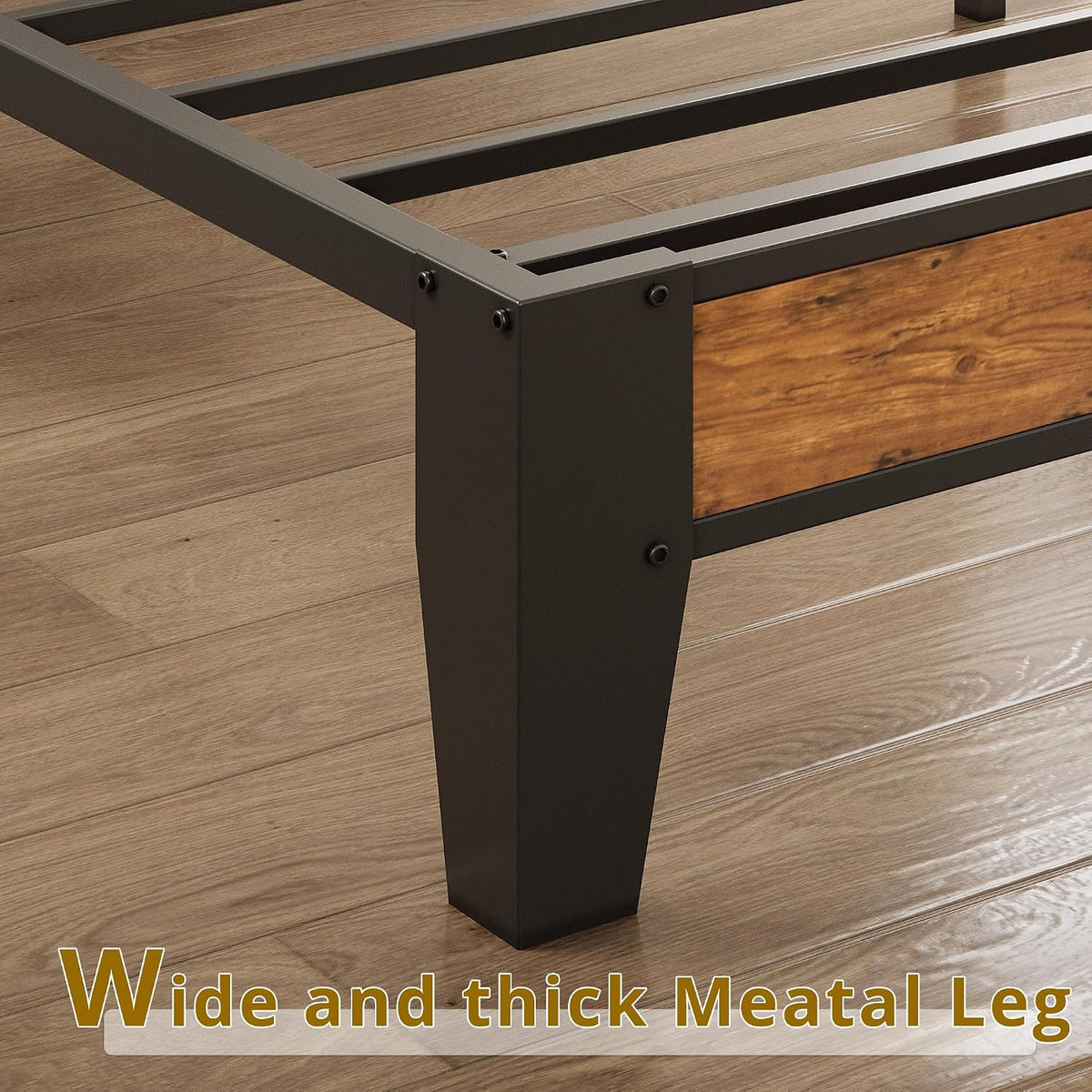anctor twin xl bed frames, storage headboard with, front angle view