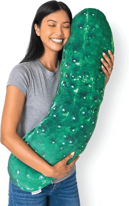 37" 3D Dill Pickle Throw Pillow by MuchComfort