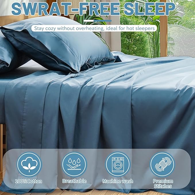 Extra Deep Pocket Queen Sheets 18-24 Inch 100% Egyptian Cotton 1000 Thread - Image 6