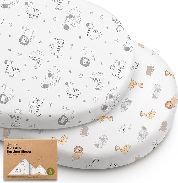 2-Pack Baby Bassinet Sheets Girl, Boy by KeaBabies