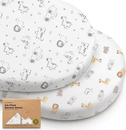 2-Pack Baby Bassinet Sheets Girl, Boy by KeaBabies