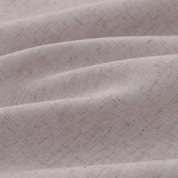 Champagne Pinch Pleat Linen Curtains 96 Inch Length 2 Panels Set - Image 3