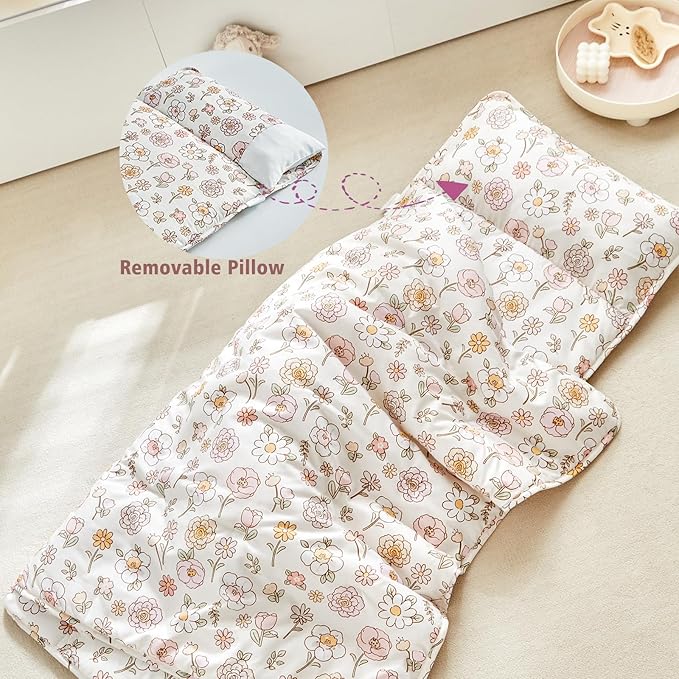 Toddler Nap Mat with Removable Pillow, Ultra Soft Slumber Bags - Image 5