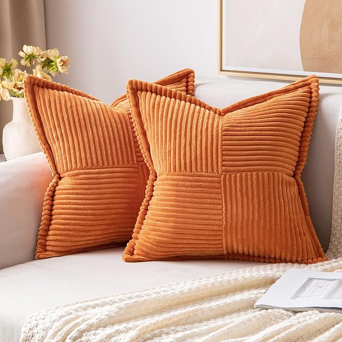 MIULEE Orange Decorative Throw Pillow Covers by MIULEE