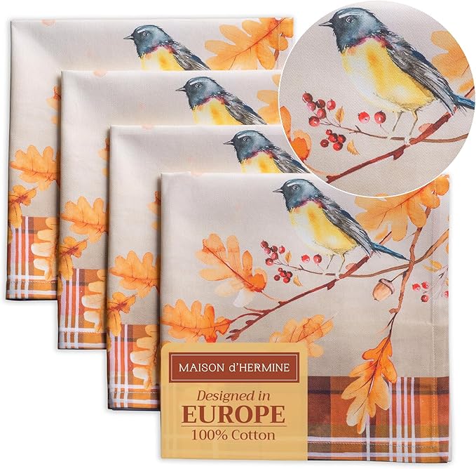 Maison d' Hermine Cloth Napkins Set of 4 100% Cotton by MaisondHermine