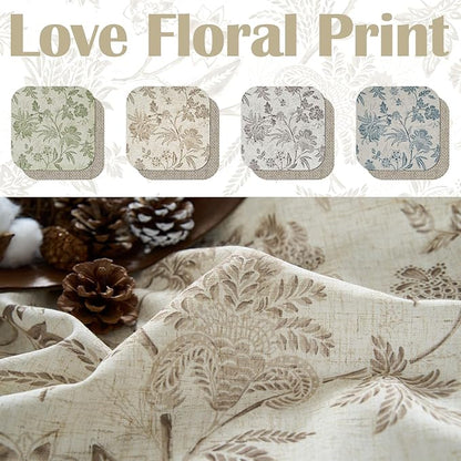 jinchan Floral Valance Curtain Linen Kitchen Valance - Image 5