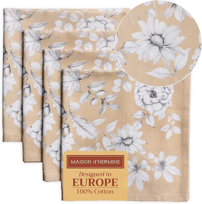Maison d' Hermine Cloth Napkins Set of 4 100% Cotton by MaisondHermine