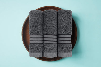 utopia towels 8 piece premium towel set, 2 on a desk or shelf