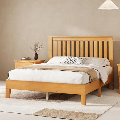 amerlife solid wood full size bed frame with showing dimensions