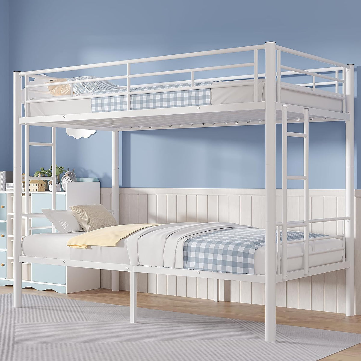 vecelo bunk bed twin over twin, metal bunkbeds, main product view