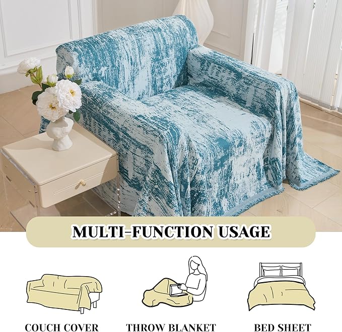 MEETSKY Small Couch Cover Oversized Chair Cover Washable Boho Recliner Slipcover - Image 6