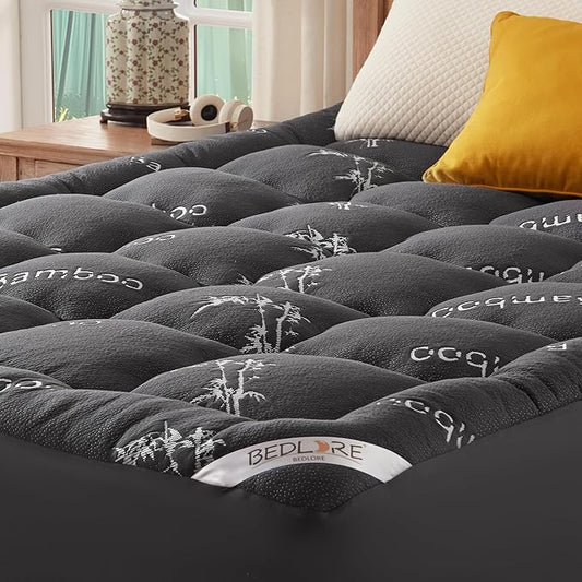 BEDLORE Twin Mattress Topper Viscose Derived from Bamboo, Thick Pillow Top by Bedlore