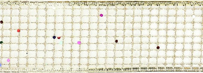 MEEDEE Champagne Gold Glitter Christmas Ribbon 2.5 Inch Square Mesh Net Wired - Image 8