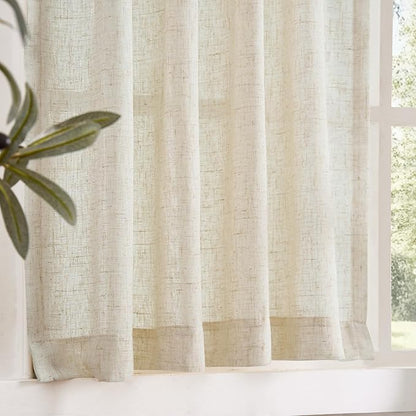 jinchan Pinch Pleated Linen Blend Curtains 45 Inch 2 Panels Light Filtering - Image 9