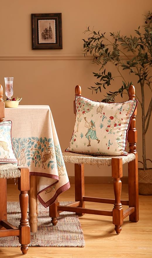 patdrea Designer Pack of 2 Square Throw Pillow Covers, Farmhouse Vintage Linen - Image 7