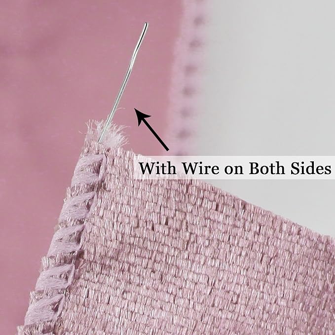 MEEDEE Dusty Rose Velvet 1 Inch Pink Wired Ribbon 25 Yards Crushed Velvet - Image 3