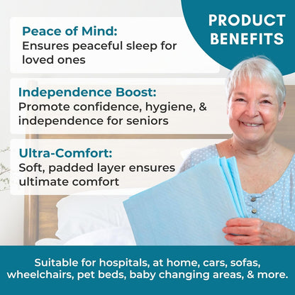 nurture heavy duty ultra absorbent bed pads chux showing dimensions