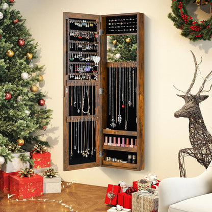 giantex wall or door mounted jewelry cabinet with shown in use