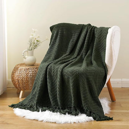 BATTILO HOME Olive Green Throw Blankets - Image 7