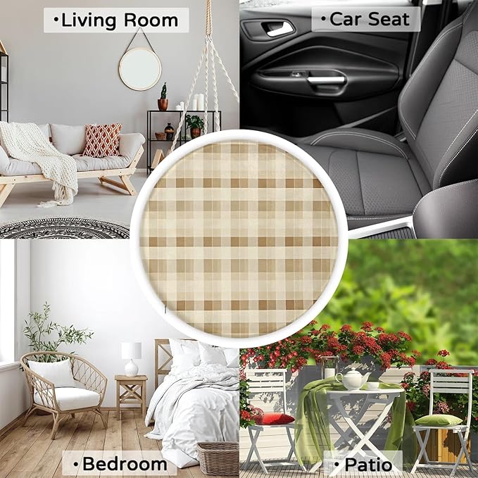 Farmhouse Check Foam Padded Seat Cushion - Image 7