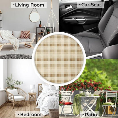 Farmhouse Check Foam Padded Seat Cushion - Image 7