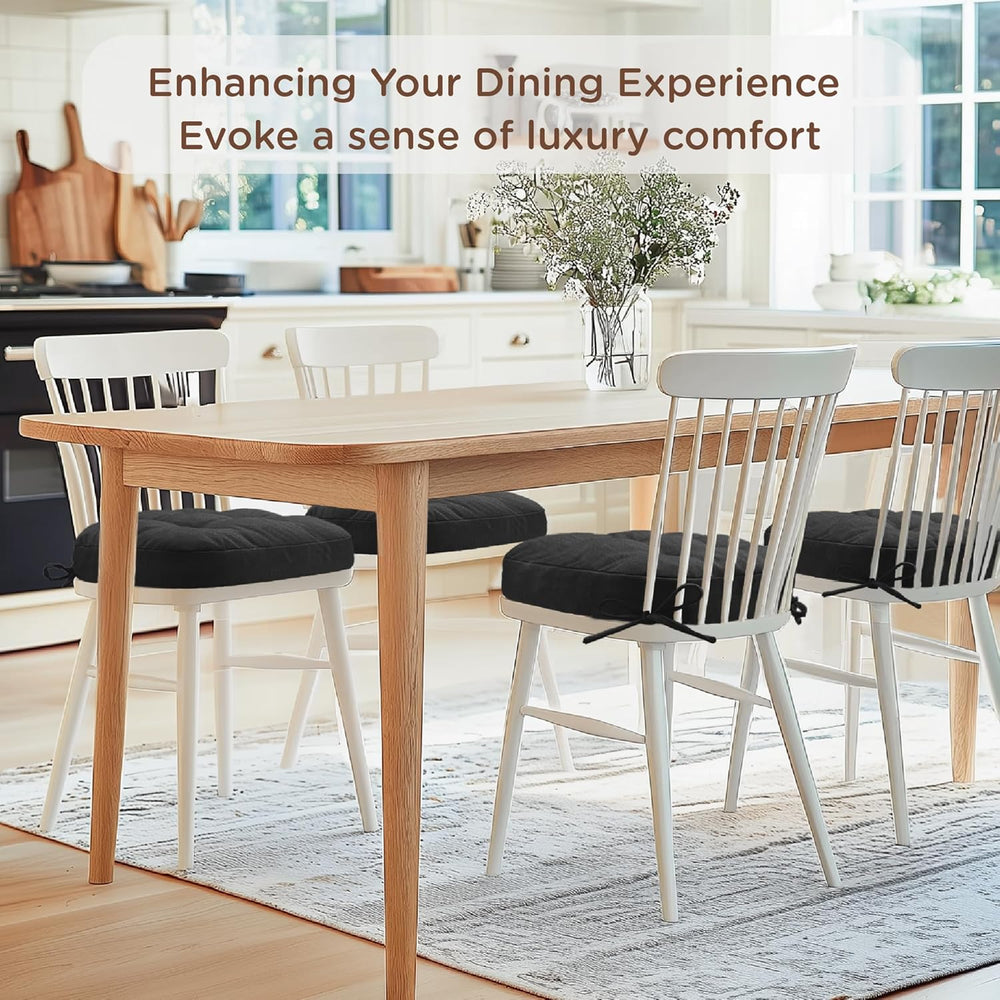 Codi Dining Chair Cushions 4 Pack, Thick Memory Foam Kitchen Seat Pads