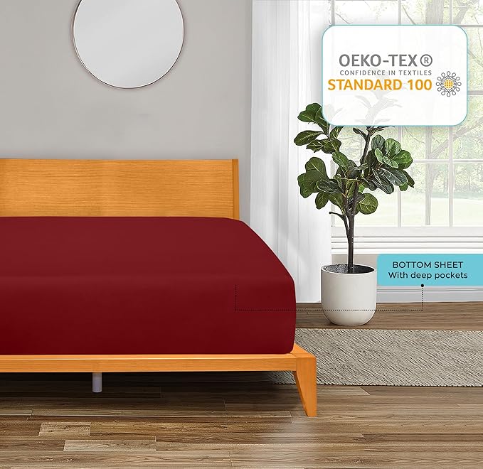 ROYALE LINENS 300 Thread Count 100% Long Staple Combed Cotton Fitted Sheet Queen - Image 6