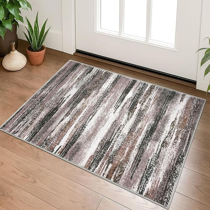 Modern Abstract Entryway Rug Indoor 2x3 Washable Rug Non-Slip Soft Small Area by lansny