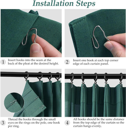aersas dark green pinch pleated linen curtains 96 on a desk or shelf