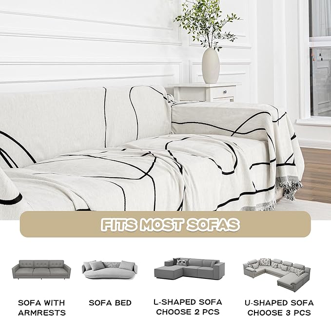 MEETSKY Couch Cover for Cushion Couch Sofa Furniture Protector Sofa Covers - Image 5