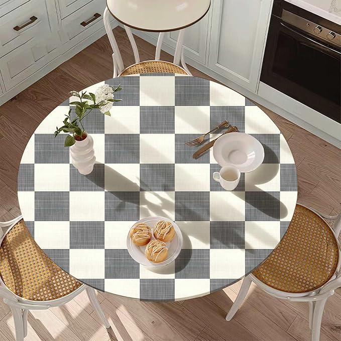 Buffalo Plaid Fitted Round Tablecloth - Image 3