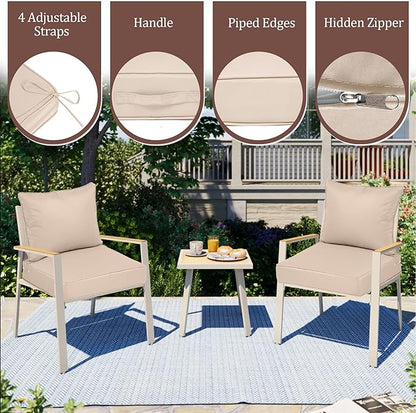 Waterproof Outdoor Chair Cushion Set of 3, Outdoor Cushions - Image 3