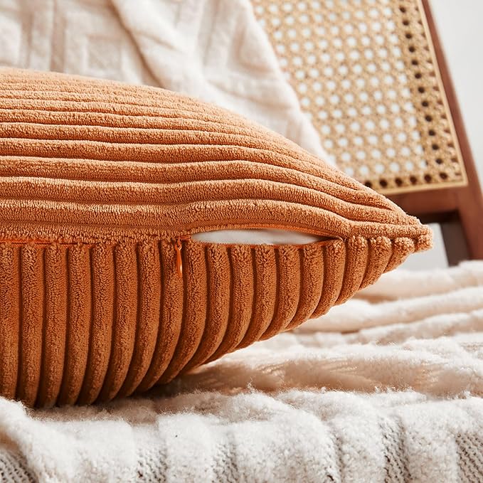Fancy Homi 2 Packs Burnt Orange Lumbar Decorative Throw Pillow Covers 16x28 Inch - Image 4