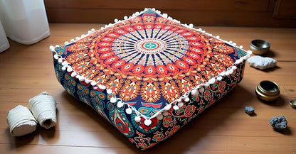 CRAFT KALA Large Hippie Mandala Meditation Floor Ottoman Pillow Cushion Pouf - Image 4