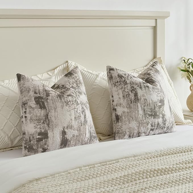 FUTEI Black White Decorative Throw Pillow Covers 12x20 Inch Set of 2, Soft Faux - Image 5