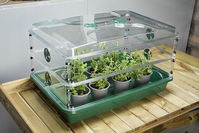 EarlyGrow 95457 24" x 15" x 16.75" Domed Propagator, 3 Side Extenders and - Image 10