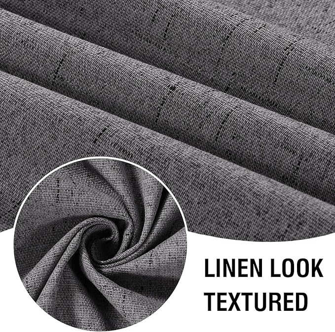 H.VERSAILTEX Linen Look 100% Blackout Curtains 84 Inches Long - Image 4