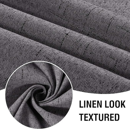 H.VERSAILTEX Linen Look 100% Blackout Curtains 84 Inches Long - Image 4