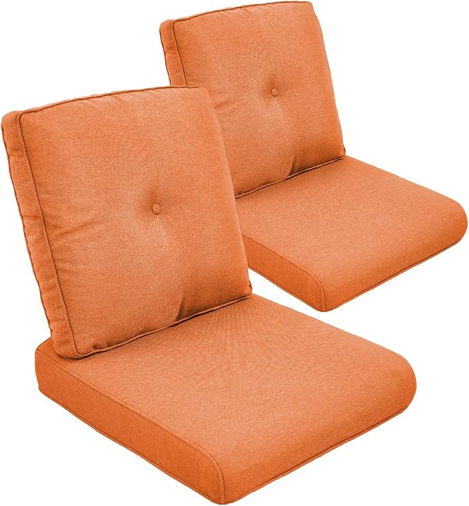 Outdoor Chair Cushion Set of 2, Water-repellent Outdoor Seat Cushions 25x22 by moosprr