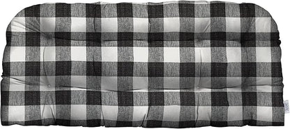 RSH DECOR: Tufted Wicker Loveseat Cushion | 41” x 19" | All-Weather Spun Fabric by RSHDECOR
