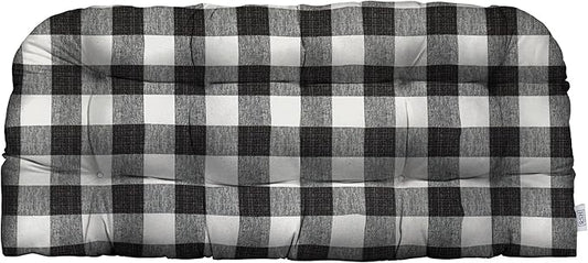 RSH DECOR: Tufted Wicker Loveseat Cushion | 41” x 19" | All-Weather Spun Fabric by RSHDECOR