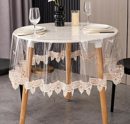 Clear Vinyl Tablecloth Protector Waterproof/Oil-Proof PVC Table Cloth by Pioggia