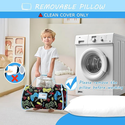 Toddler Nap Mat with Pillow and Blanket, Extra Large Rolled Napping Mats - Image 7