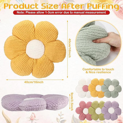 Coume 6 Pcs Flower Floor Pillows, Daisy Throw Pillows 16 Inch Flower Seating - Image 2