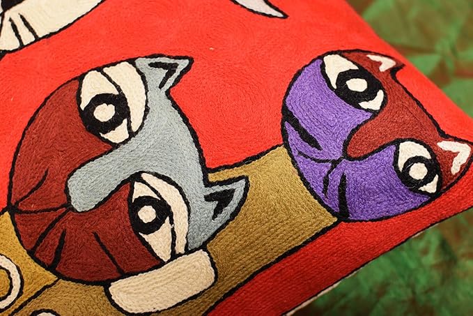 Picasso Red Cat Pillow Cover Cute Kitty Decorative Pillowcase Abstract Cushion - Image 5