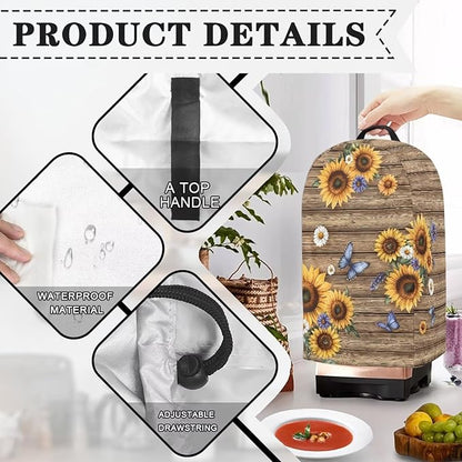 Sunflower Butterfly Coffee Machine Dust Cover Universal Design Compatible - Image 4