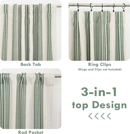 DriftAway Farmhouse Vertical Striped Linen Blend Textured Light Filtering Semi - Image 6