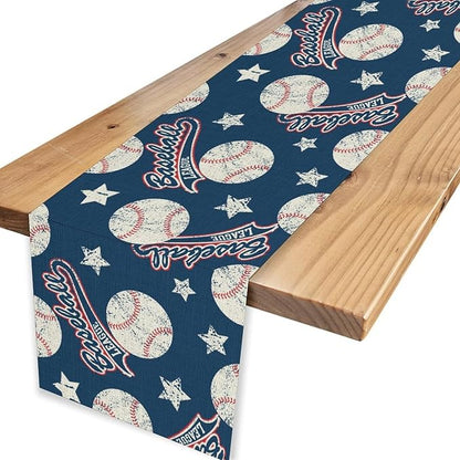 Baseball Table Runner, Seasonal Baseball Sports Themed Birthday Party Decor - Image 4