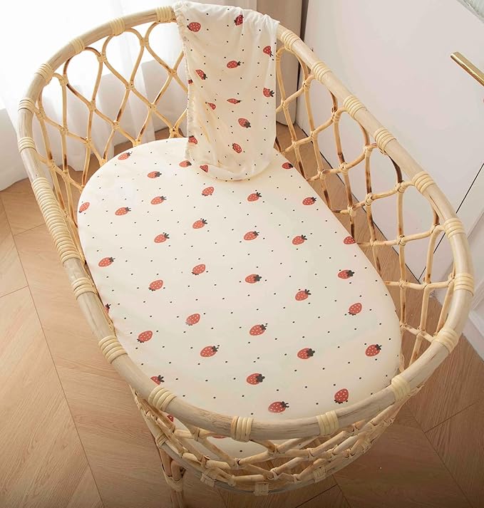 SDY Jersey Strawberry Bassinet Sheets - Image 2